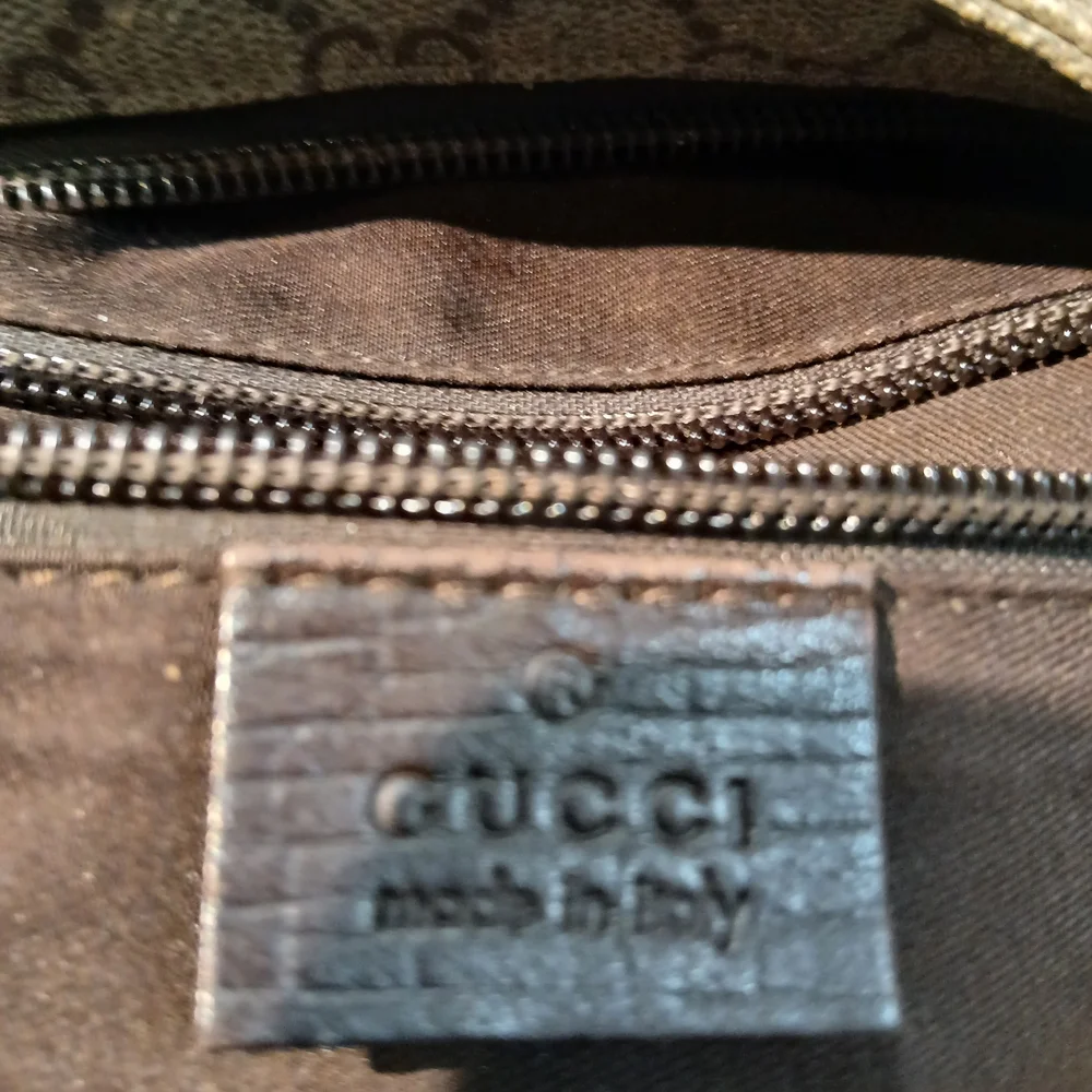 Floral Embroidered Gucci Canvas Crossbody Bag - Brown/Tan - Picture 10 of 16